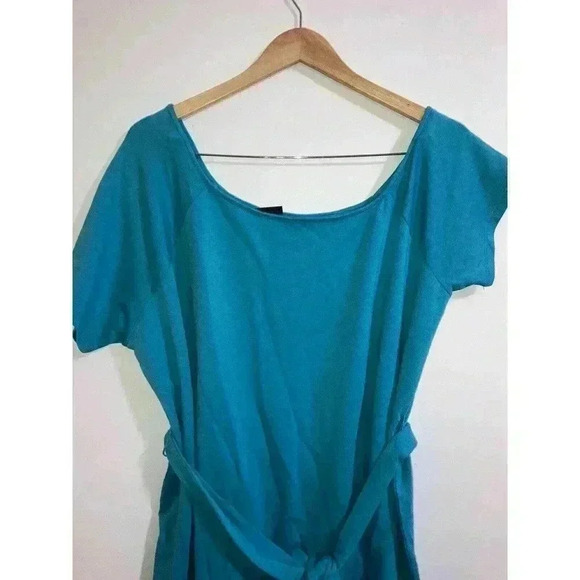 TORRID Off-Shoulder Teal French Terry T-Shirt Dress FLAWED - Picture 5 of 10